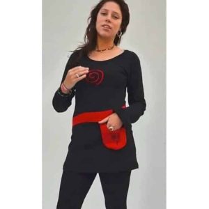 Black & Red Swirl Dress