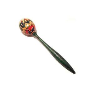 Painted Egg Shaped Wooden Maraca