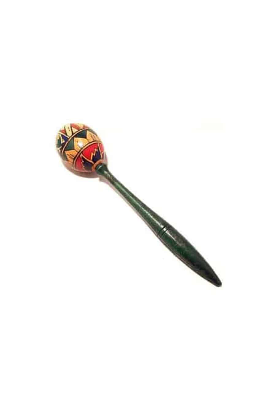 Painted Egg Shaped Wooden Maraca