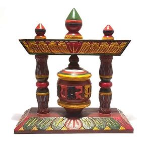Upright Wooden Prayer Wheel
