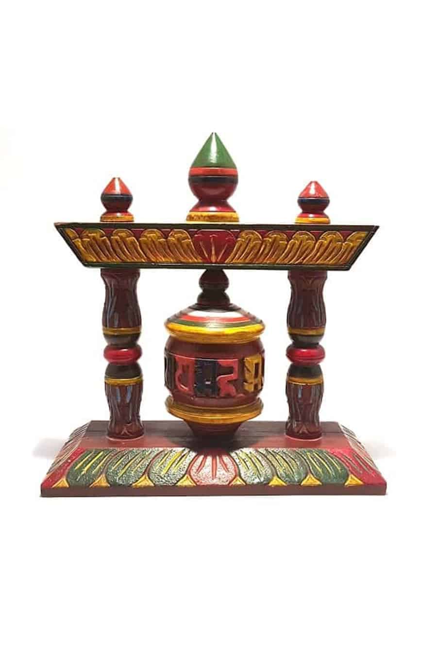 Upright Wooden Prayer Wheel