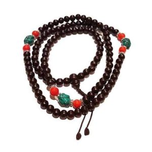 Rosewood Mala with Coral & Turquoise