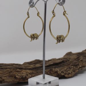 Brass Elephant Earrings