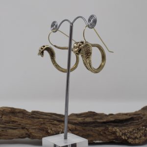 Large Brass Snake Earrings