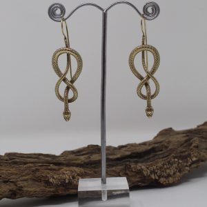 Brass Twisted Snake Earrings