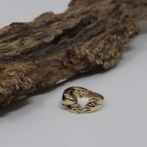 Brass Gemstone Frog Ring