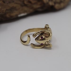 Brass Gemstone Mouse Ring