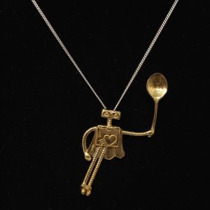 Brass Robot Spoon Pendant