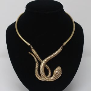 Ornate Brass Snake Necklace