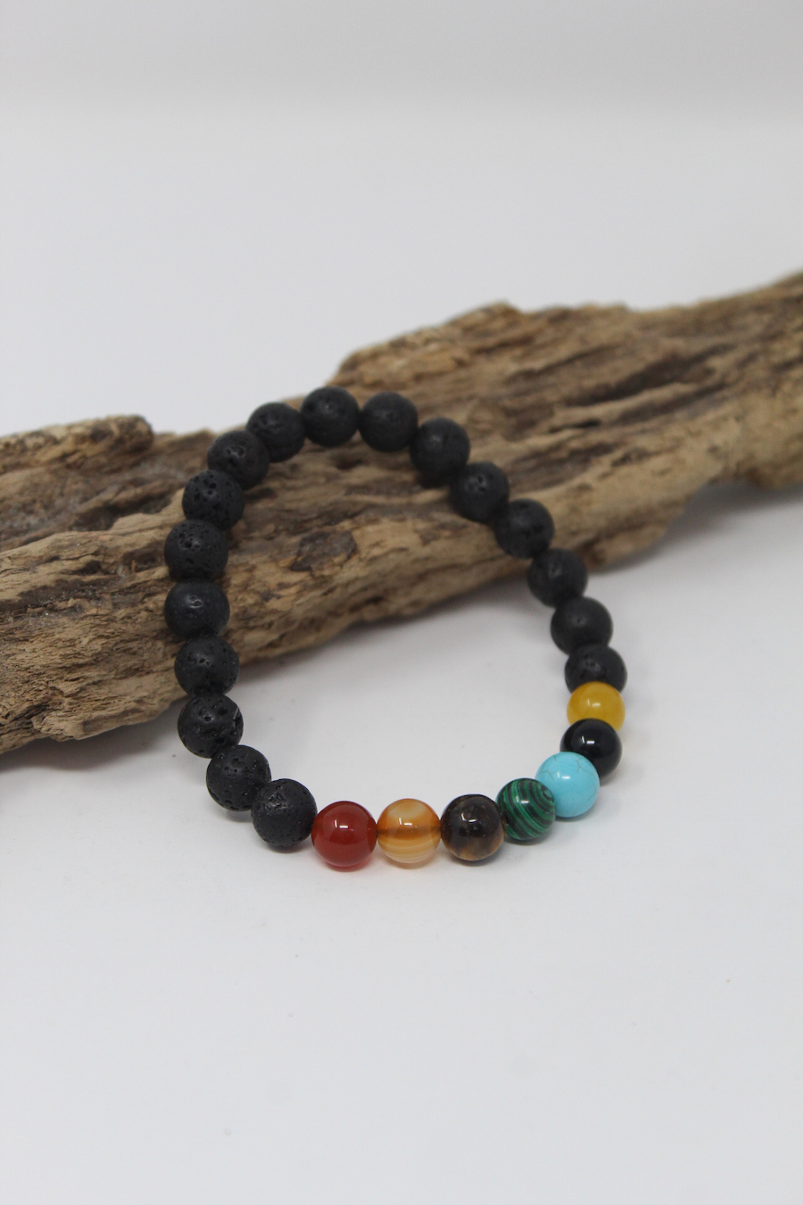 Chakra Mala Bracelet with Lava Beads