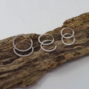 Small Silver Hoops (Flat)