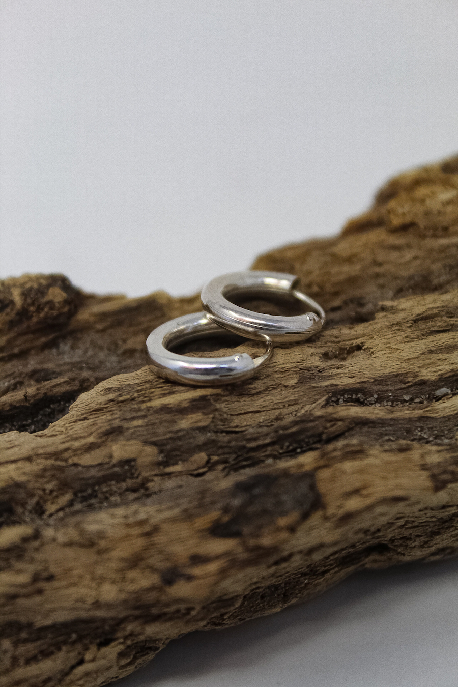 Small Silver Hoops (Thick) - Image 2